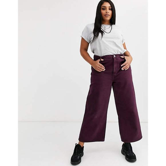 ASOS Denim - NWT ASOS Curve purple denim wide leg jeans pants